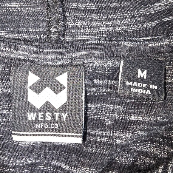 Hoodie T Shirt Men's Sz M Long Sleeved Two Toned Boho Gorp Core Y2K Hipster - Picture 5 of 7